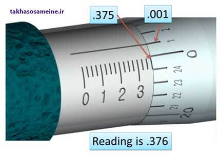نحوه خواندن میکرومتر اینچی - مثال 3
